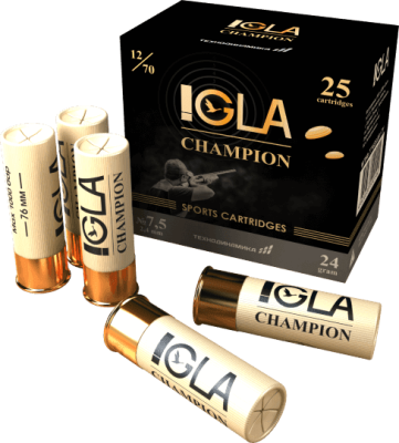 Патрон охотничий "IGLA CHAMPION" кал.12/70 дробовой №7,5 28 гр.