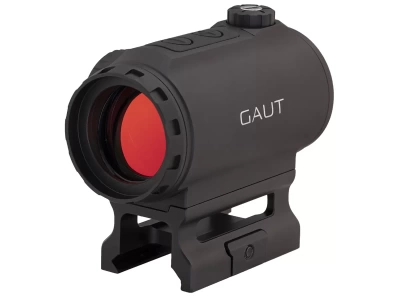 Коллиматор Gaut Tourmaline 1x25, закрытого типа, точка 2 МOA, красная, уровни яркости 8+2NV, датчик движения, CR2032, до 50000ч, на Weaver/Picatinny, IPX7, 153/165г