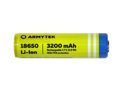 Аккумулятор 18650 Li-Ion Armytek 3200 mAh c защитой